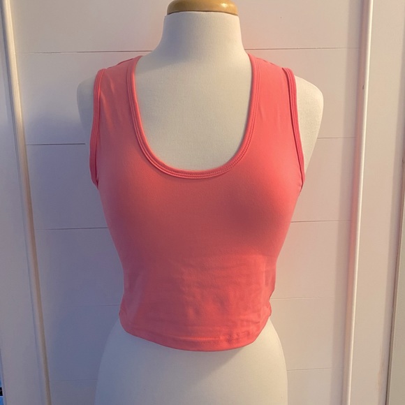 ZYIA Tops - Zyia Neon Pink Crop Tank Top